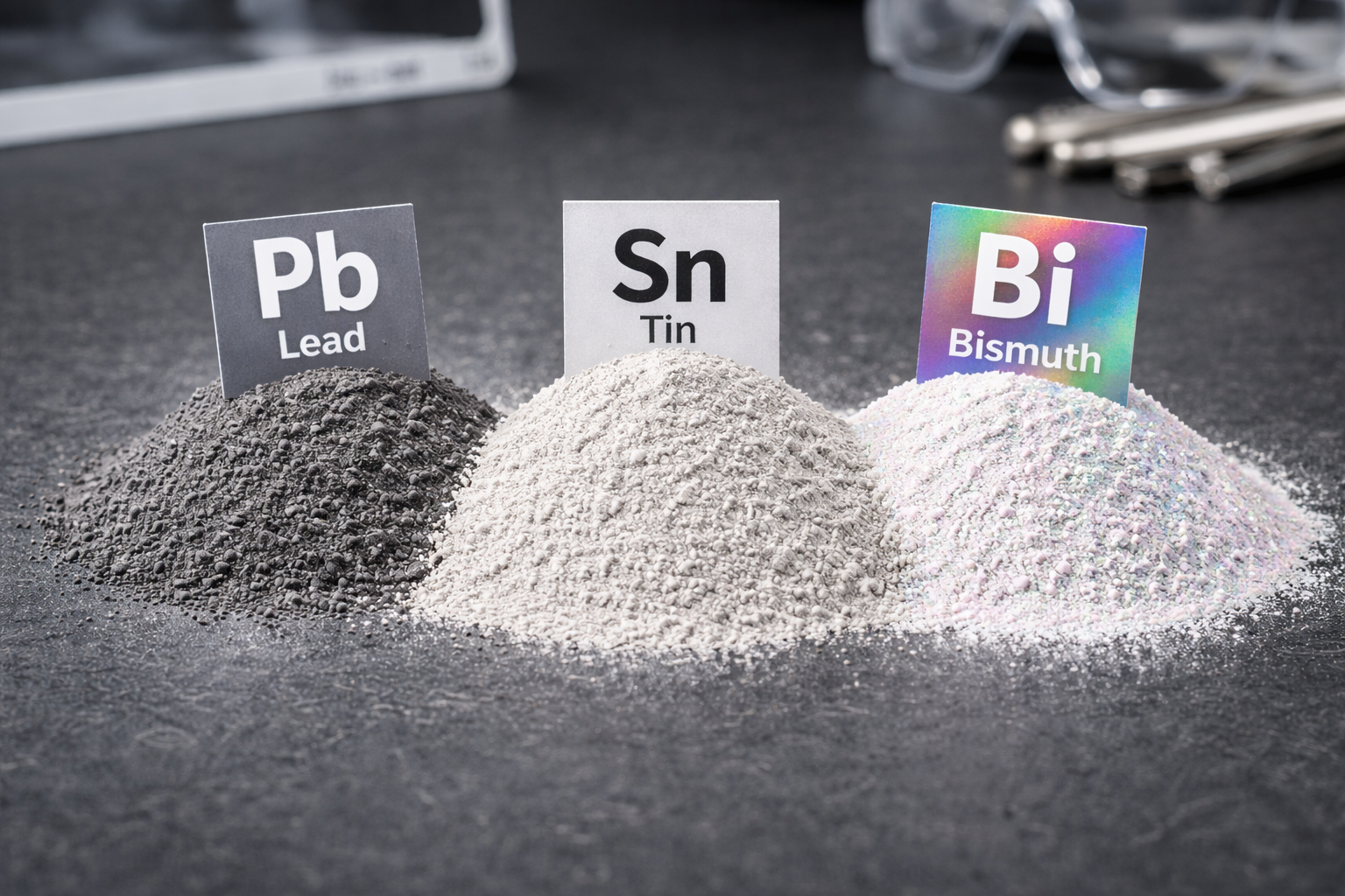 Poudres de plomb, d etain et de bismuth pour radioprotection flexible